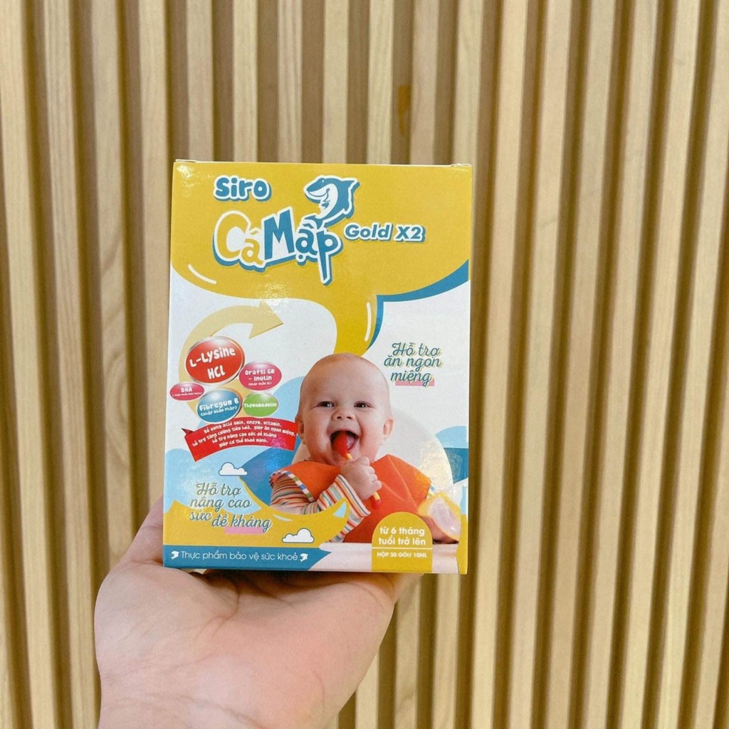 Siro Cá Mập Baby Shark Gold X2 Chính Hãng Mẫu Mới -Tăng Cân - Hộp 30 Gói