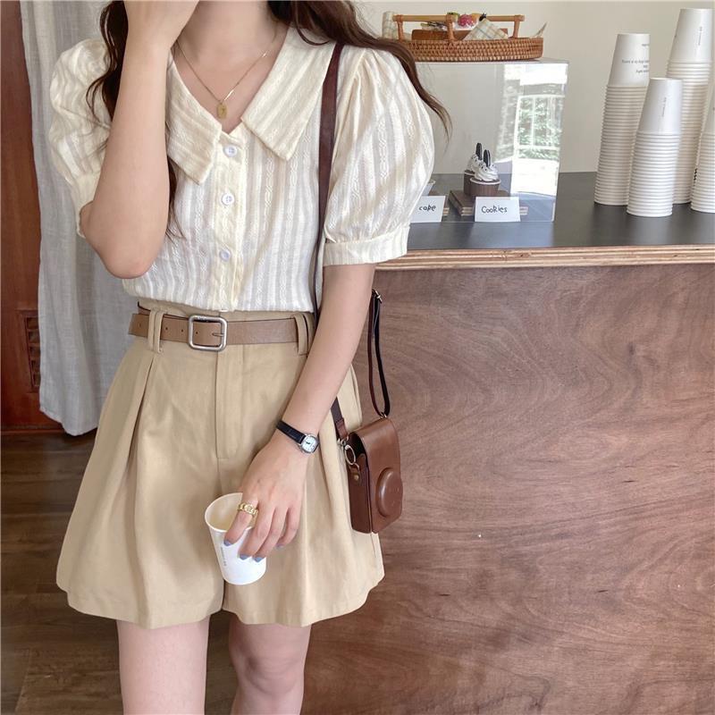 Áo Sơ Mi Ngắn Tay Phong Cách Pháp Thời Trang Mùa Hè Dành Cho Nữ
