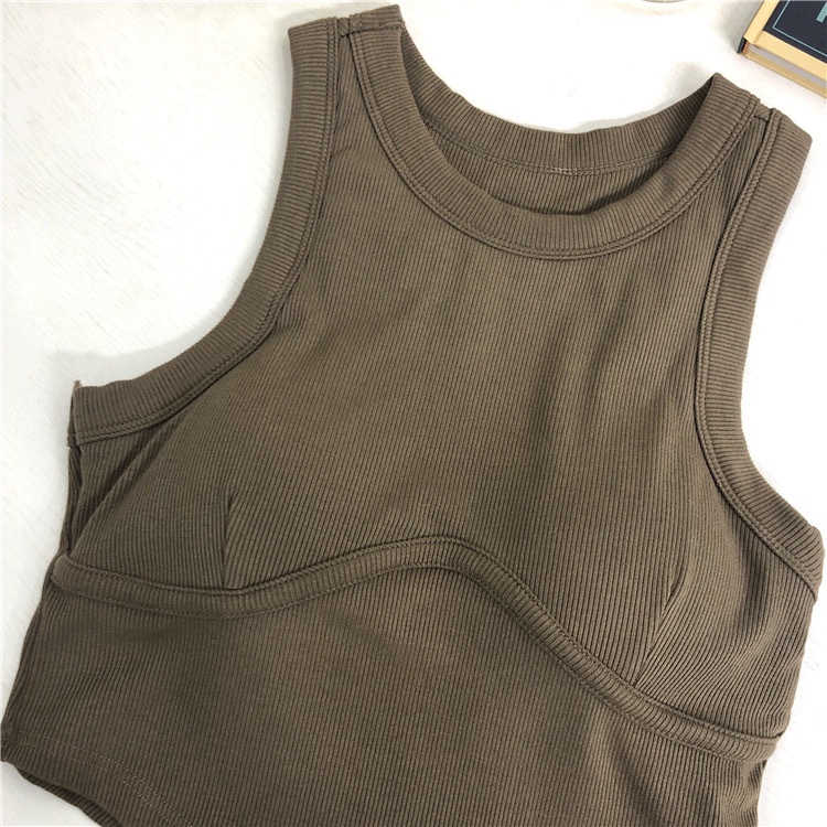 Áo Tank Top Thể Thao Màu Trơn Thiết Kế Ôm Sát Tôn Dáng