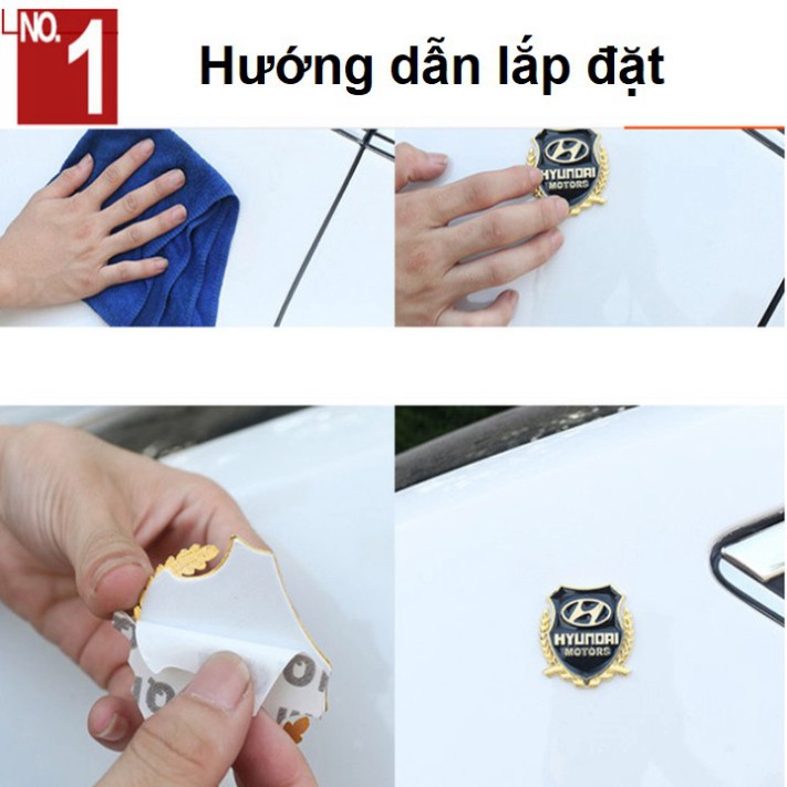 Sản Phẩm Bộ 2 logo bông lúa thương hiệu các hãng xe Motors dán xe hơi, ô tô: toyota-hyundai-ford-mazda-kia-mitsubishi-ho