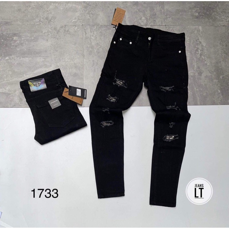 Quần bò nam Dsq rách vá đinh - Quần jean nam - Quần bò ống côn - Bee Shop