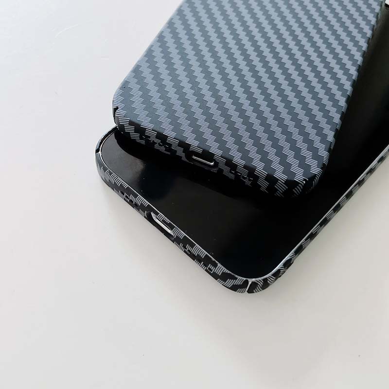 Ốp Điện Thoại PC Cứng Siêu Mỏng Tản Nhiệt Họa Tiết Sợi Carbon Sang Trọng Cho iPhone 14 12 11 Pro Max Plus