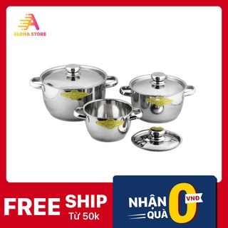 [Chính Hãng Makita ] Bộ Ba Nôi Inox 1 Đáy HN5506 Cao Cấp -Phân Phối Chính Thức