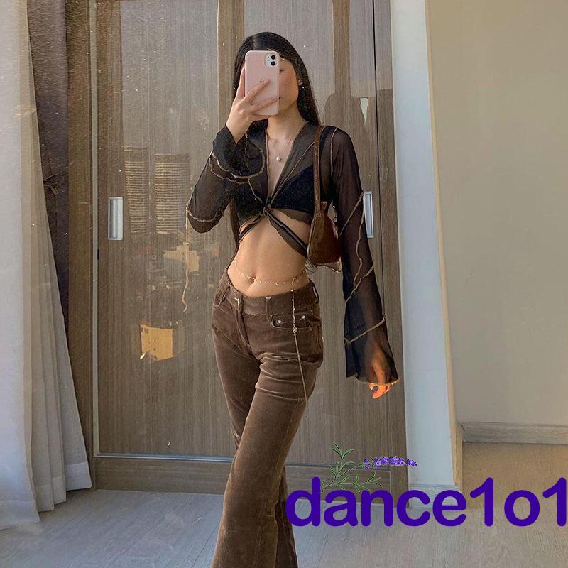 ✦Um☏Áo Tay Dài Cổ Chữ V Màu Sắc Thanh Lịch