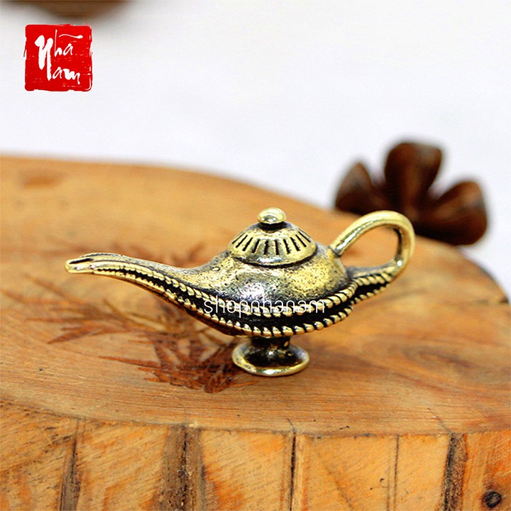 Tượng đồng phong thủy thần đèn aladin ấm trà đồng trang trí vật phẩm phong thủy