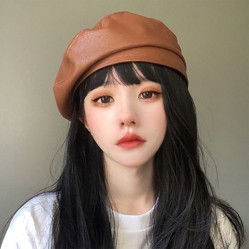 Mũ nồi bằng da PU phong cách Nhật Bản thời trang xuân thu tùy chọn màu sắc