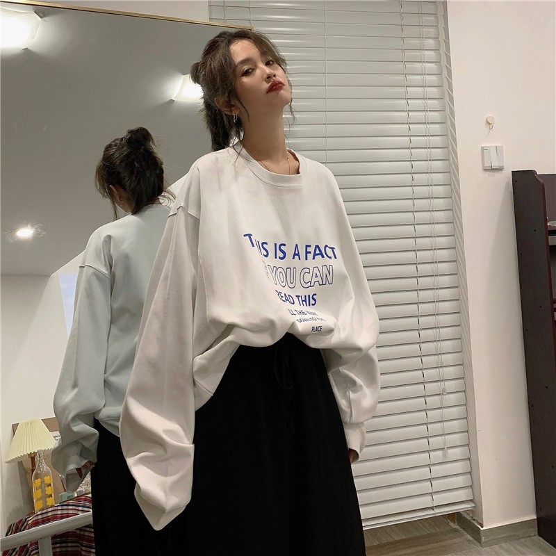 Áo Sweater THIS IS A FACT phong cách Ulzzang Hàn Quốc tay dài họa tiết in hình phong cách cá tính CoolZ CZ506