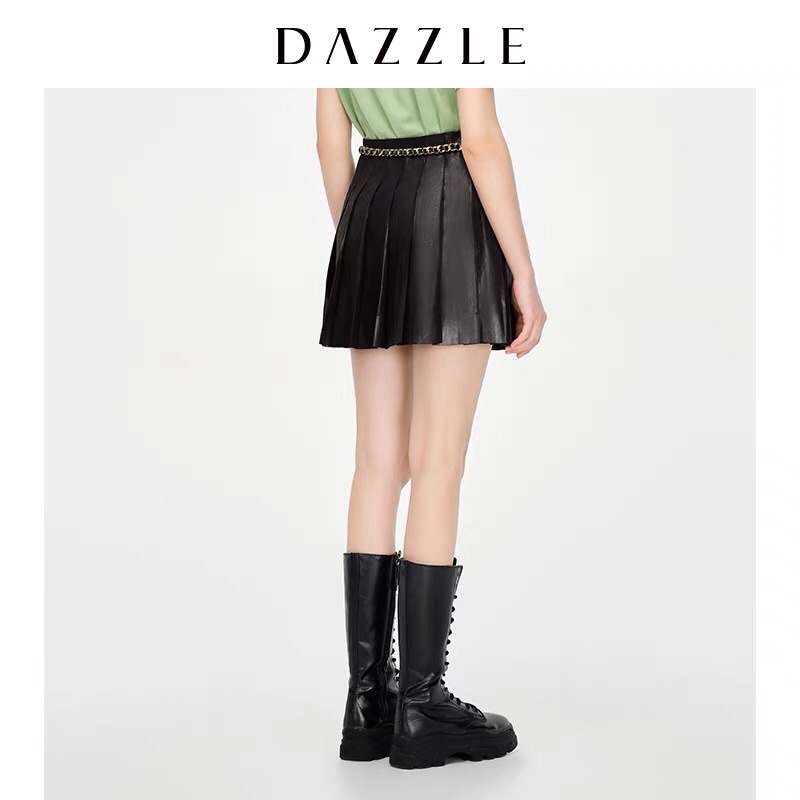 Chân váy da lộn đen Dazzle