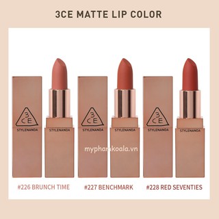 Son Thỏi Lì 3CE Matte Lip Color 2018