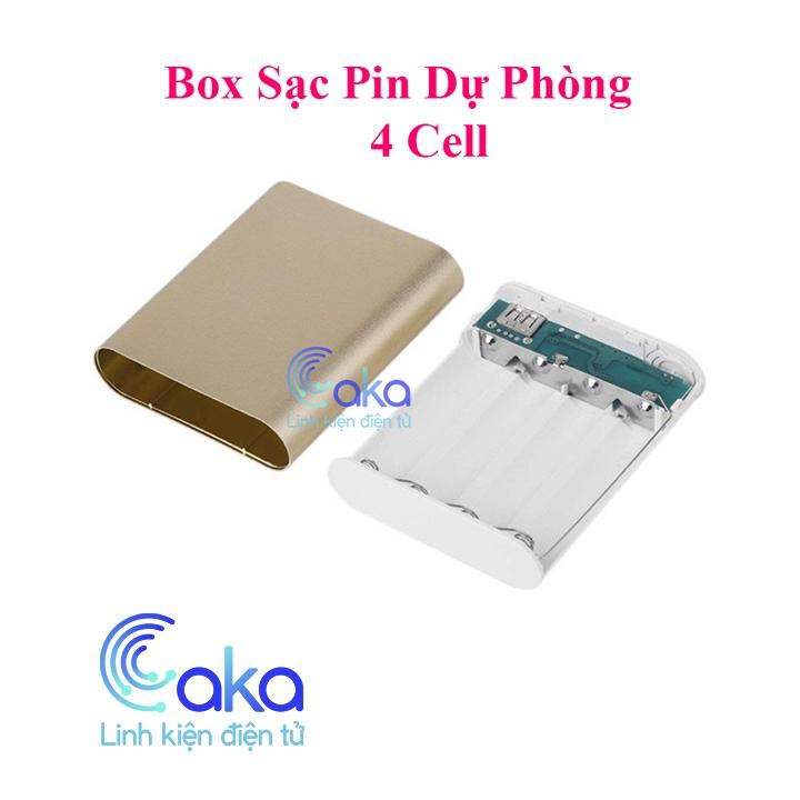 Vỏ Box sạc pin dự phòng 4 Pin 18650 cổng Type C vỏ nhôm