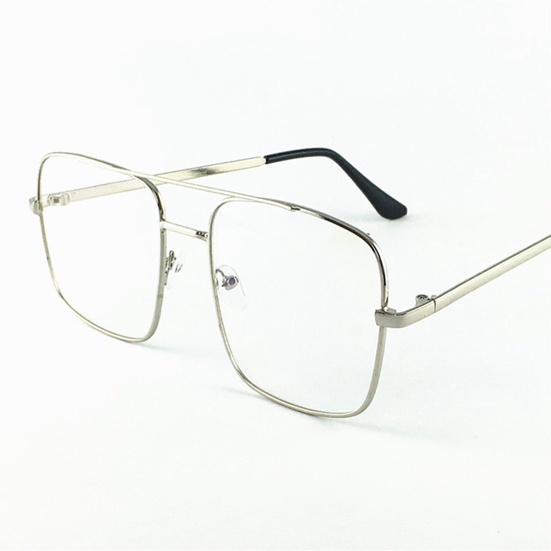 Vintage Gold Metal Frame Eyeglasses Mens Womens Sun Glasses Retro Square Optical Lens Eyewear Nerd Clear Lens Glasses