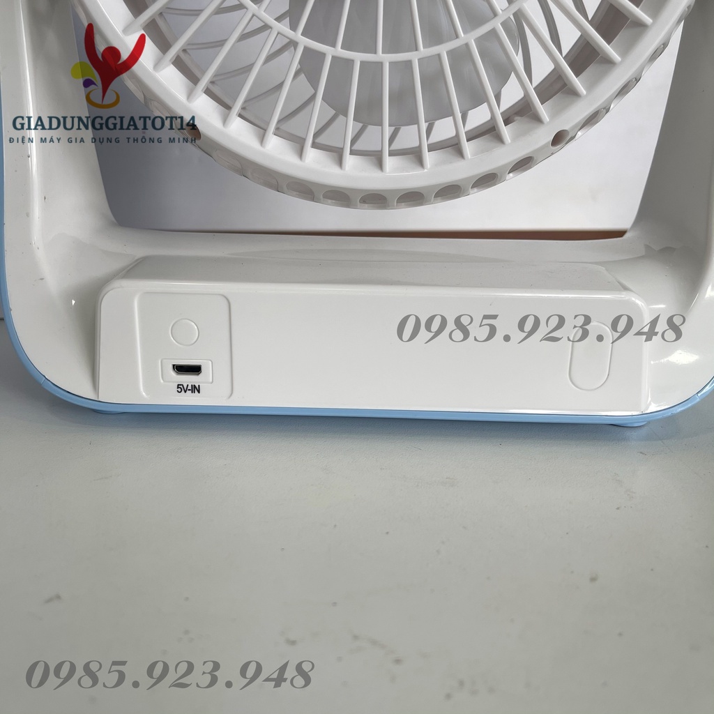 Quạt Tích Điện + Đèn Led  KENNEDE KN - 2816 PIN KHỦNG 3000 MAH- 3 chế độ sáng, 3 chế độ gió để bàn