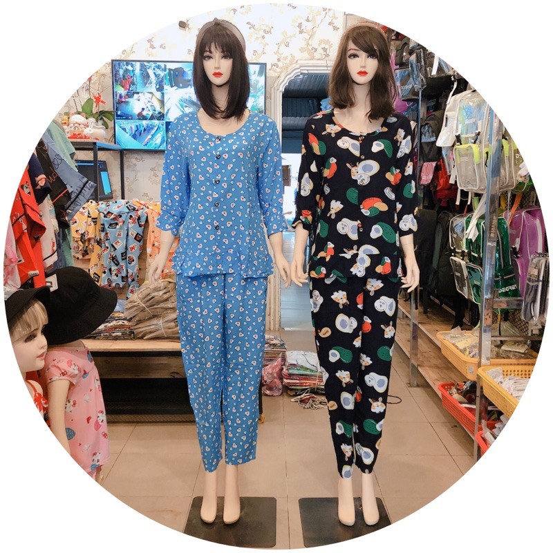 Đồ bộ lanh tay dài size đại cho mẹ bầu và bỉm sữa