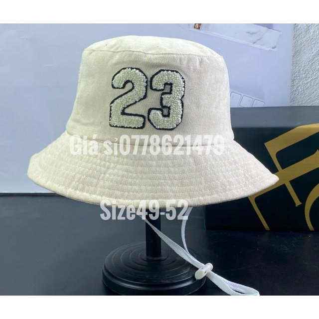 Nón bucket cho bé gái nhung mịn thêu xù chữ 23 - mũ vành trẻ em 5 - 10 tuổi siêu dễ thương (Cap-Nón(Most))