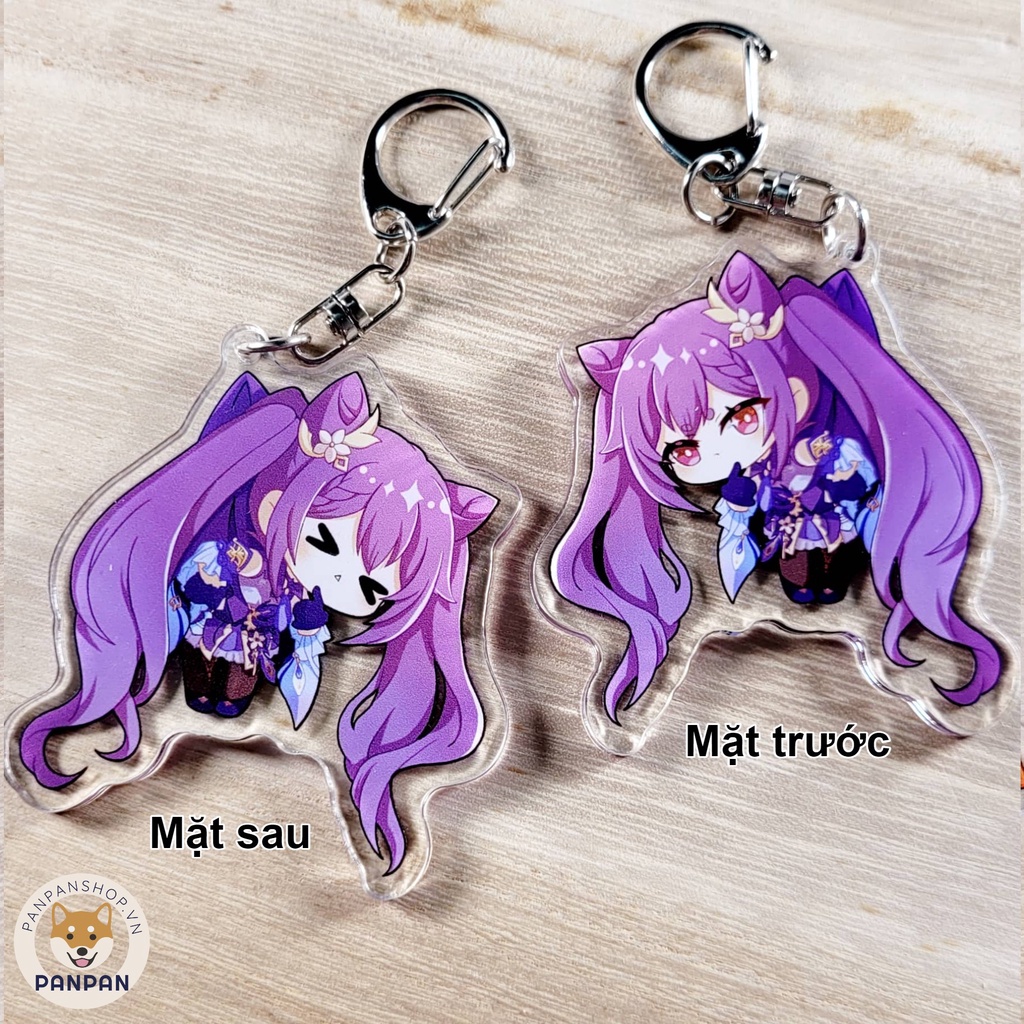 Móc khóa Anime DELUXE Genshin Impact Treo 2 mặt  Hutao, Ganyu, Ayaka