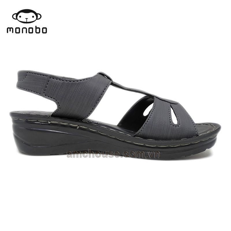 Giày sandal nữ Thái Lan quai ngang đế 5cm Overtime - L10-07 XÁM