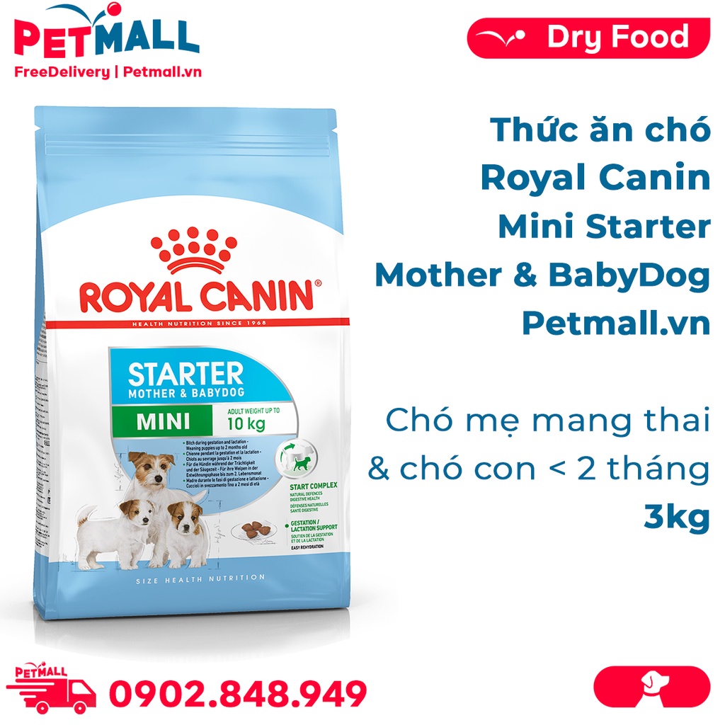 Thức ăn chó Royal Canin Mini Starter Mother & BabyDog 3kg - Chó mẹ mang thai & chó con < 2 tháng Petmall