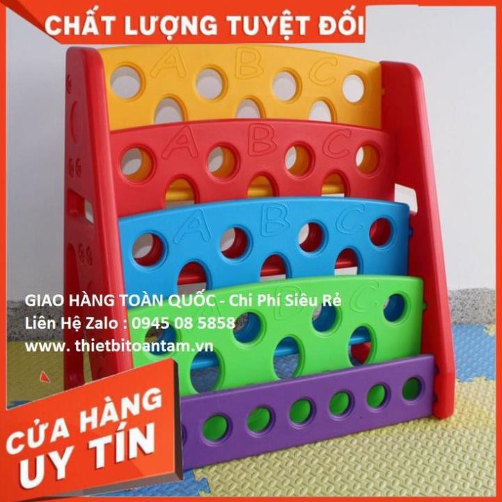 hàng chất lượng -  Kệ để sách bằng nhựa 4 tầng Chất liệu nhựa an toàn cho bé sử dụng