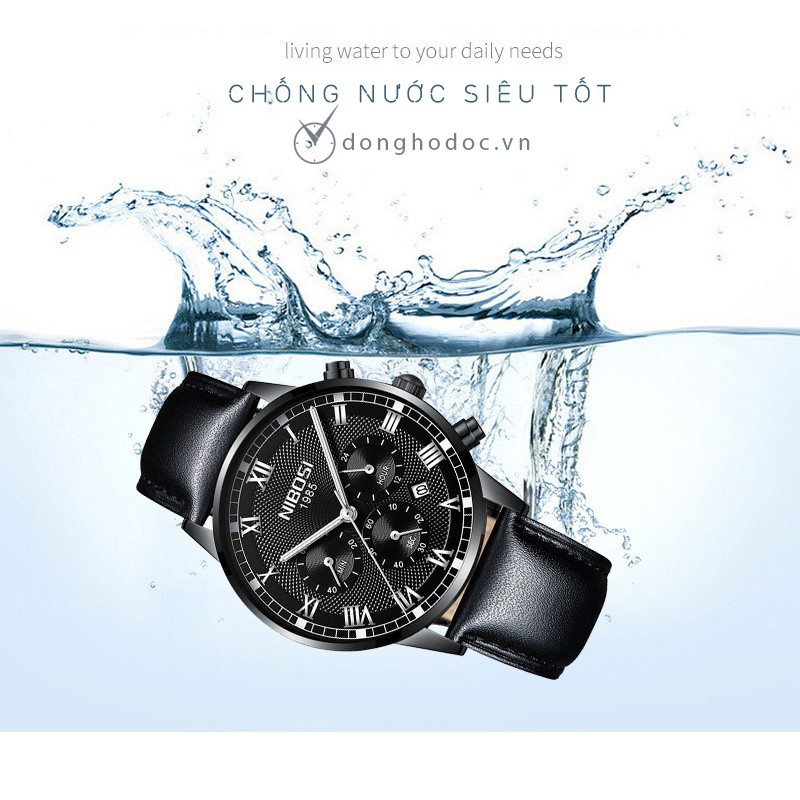 Đồng Hồ Nam NIBOSI 2339 Vân Sọc 3D Hiện Đại – Chạy Full Kim – Chống Nước Cực Tốt. | BigBuy360 - bigbuy360.vn