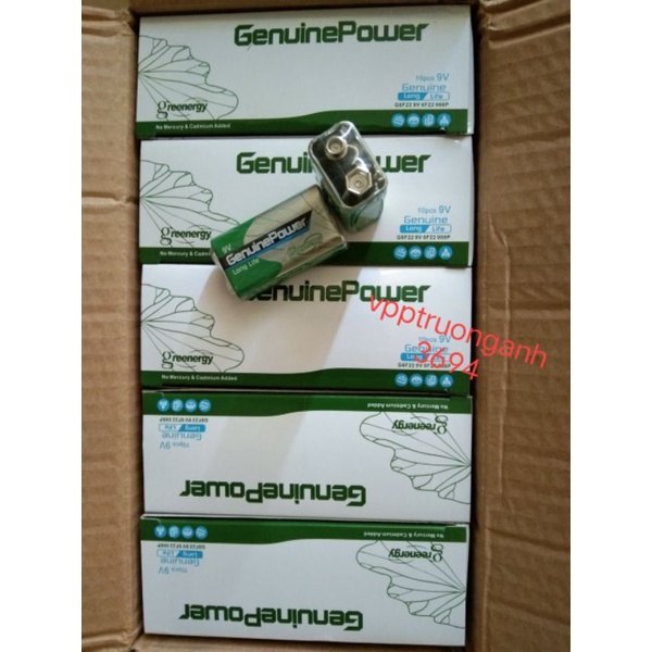 Hộp 10 viên pin vuông 9v hàng chất lượng cao