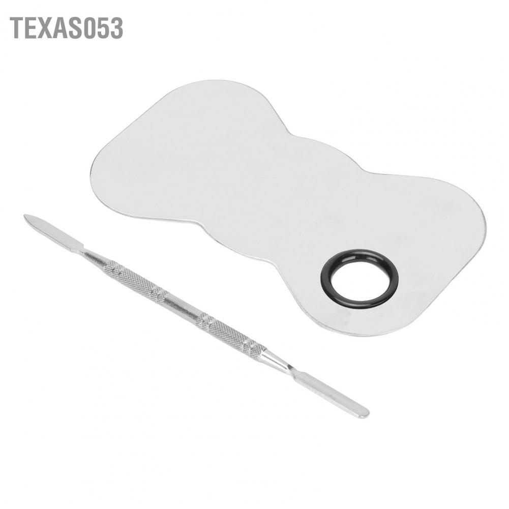 Texas053 Bộ bảng trang điểm mỹ phẩm bằng thép không gỉ Bảng Spatula Makeup Artist Tool