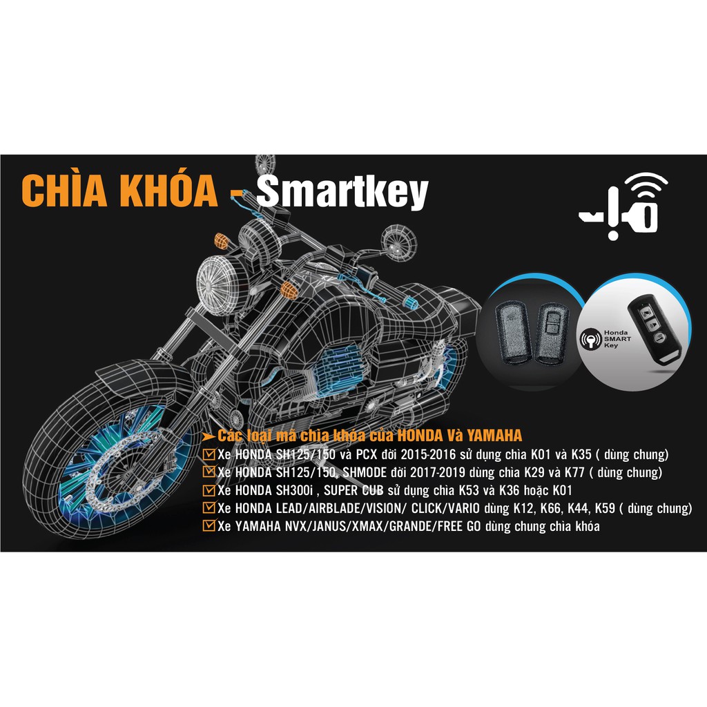 Chìa khóa smart key hãng Yamaha