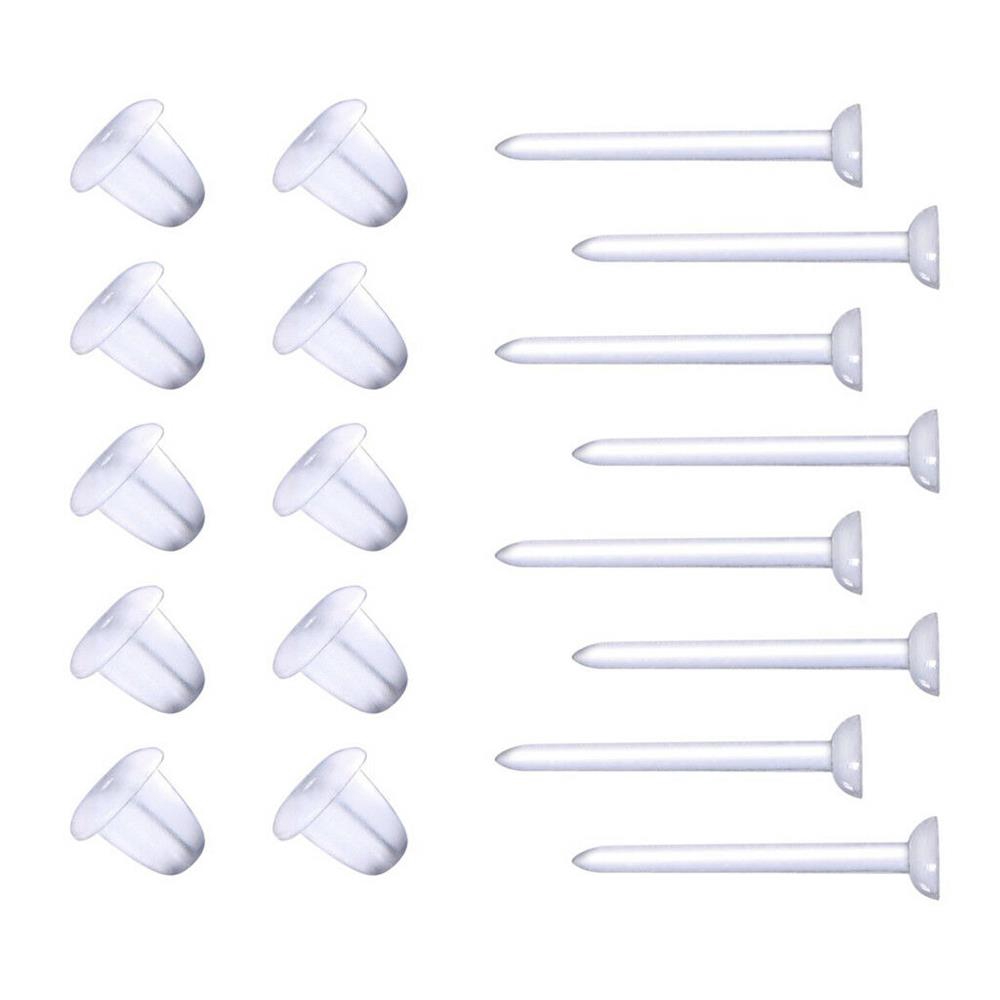 Set 100 đôi khuyên tai nhựa trong suốt tiện dụng