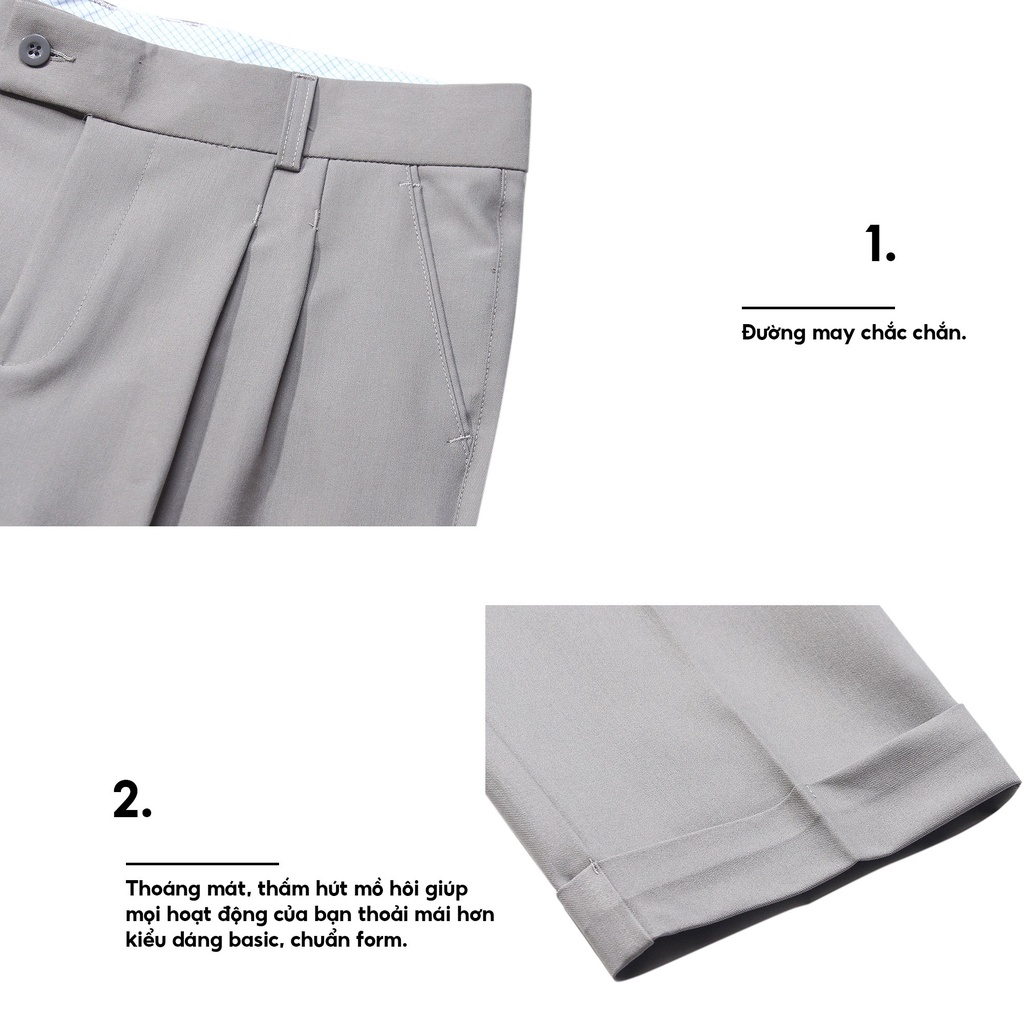 Quần tây nam HUGU - Black Basic Pants With Hybrid - thoáng mát và chuẩn form