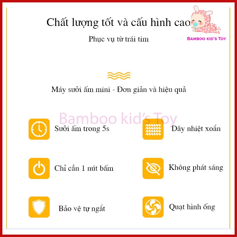 Máy sưởi mini, quạt sưởi mini mùa đông công suất 350w-500w thích hợp cho phòng ngủ, văn phòng