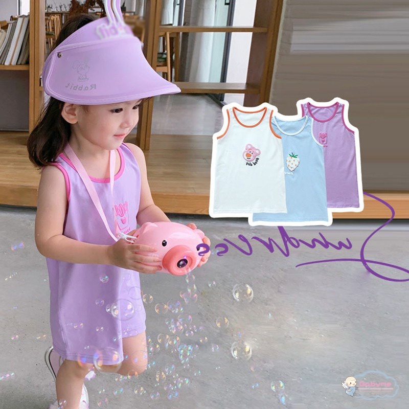Đầm Thun In Hình Trái Cây Thoáng Khí Thời Trang Mùa Hè Cho Bé Gái