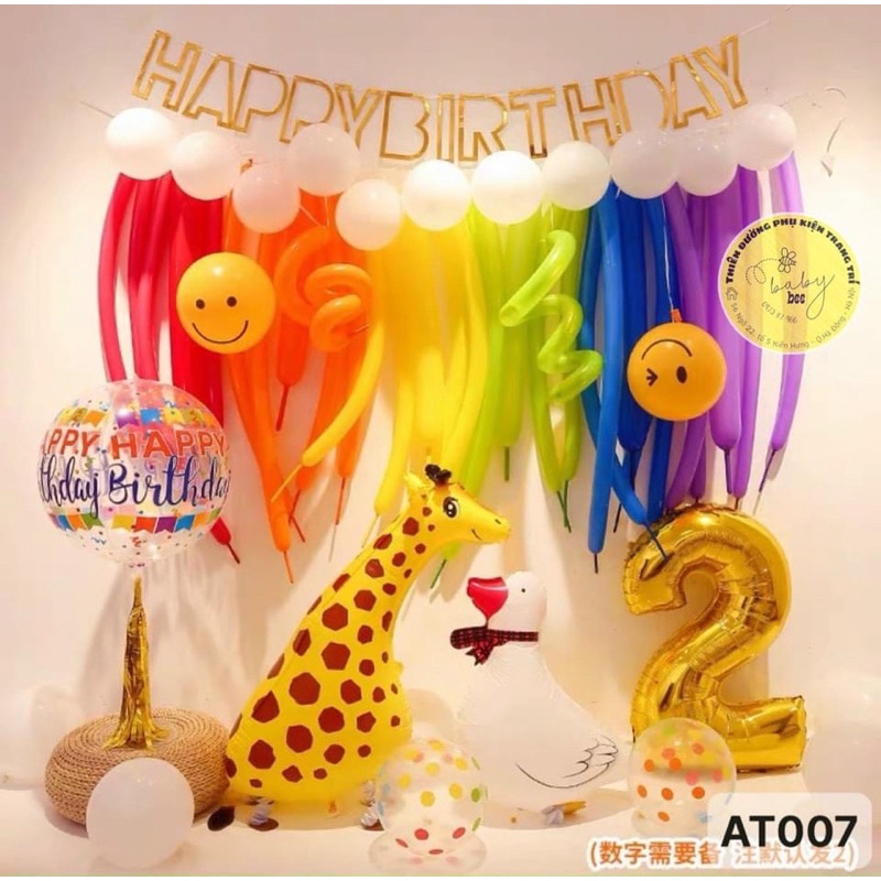 Set bong bóng tròn, dài trang trí tiệc sinh nhật cho bé nhiều mẫu AT - Baby Bee