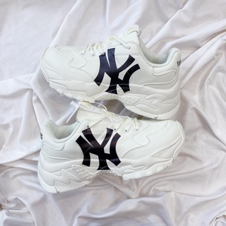 Giày mlb ny chữ to thể thao nam nữ mib trắng ny nghiêng