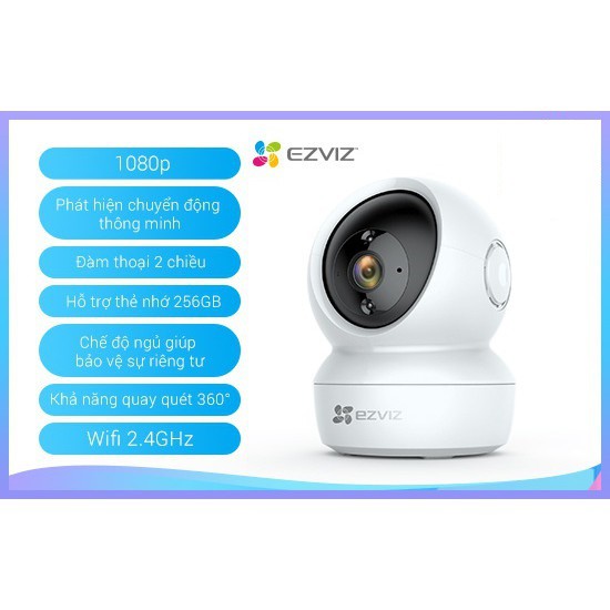 Camera Wifi Không Dây Đàm Thoại 2 Chiều, Xoay 360 Ezviz CS-CV246 C6N Full HD 1080P-Hàng Chính Hãng Bảo Hành 24 Tháng