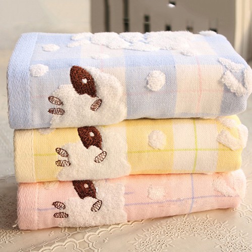 Khăn Tắm Vải Cotton Siêu Mềm Họa Tiết Cừu Và Mây