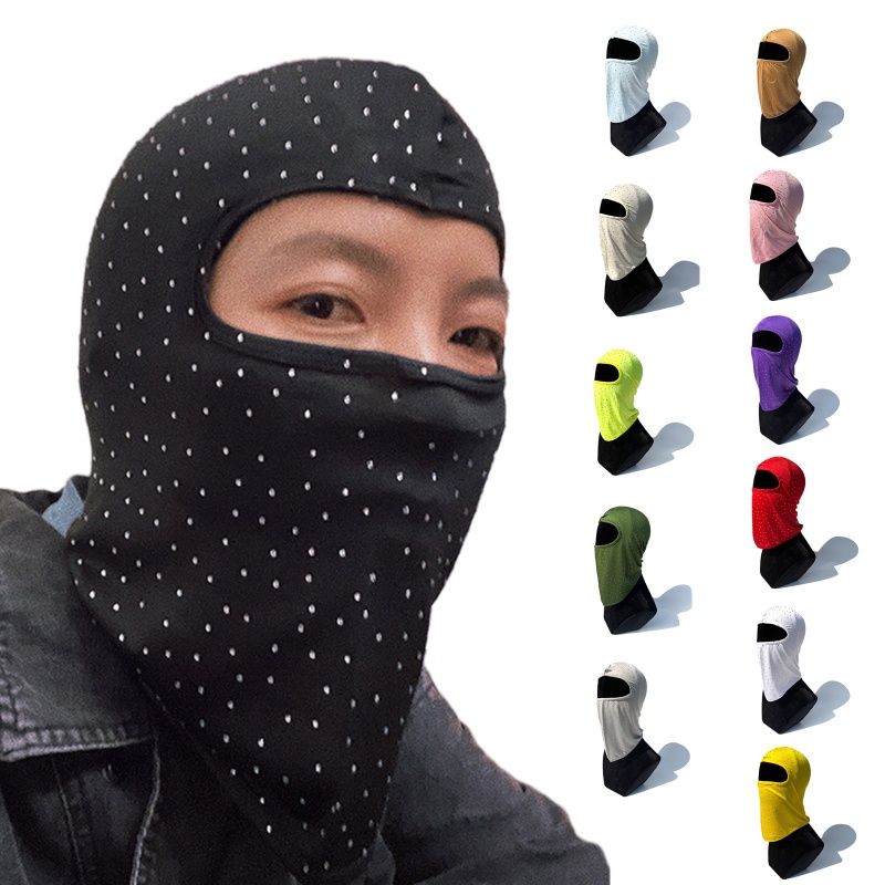 Mũ Balaclava Che Nắng Bảo Vệ Toàn Diện Đính Hạt Kim Cương Lấp Lánh Cho Người Đi Xe Máy Xe Đạp Thể Thao Ngoài Trời