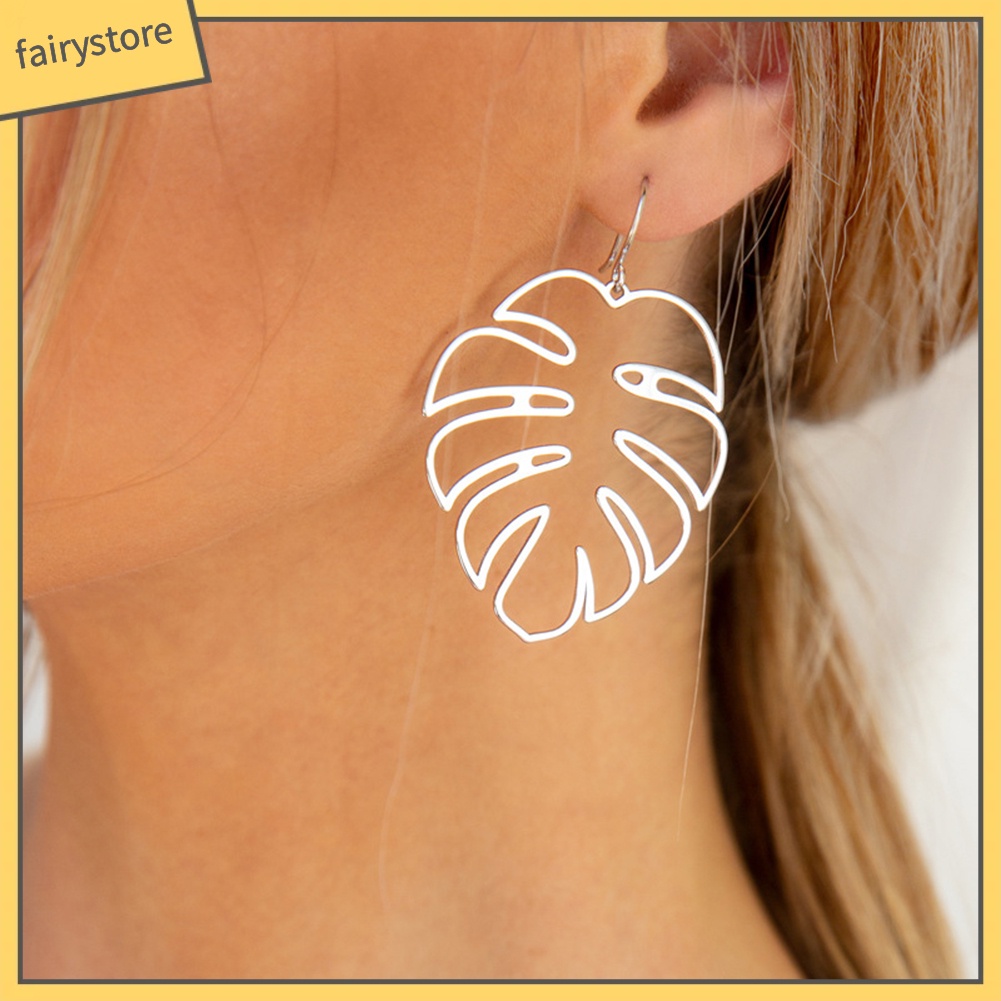 Bông tai hình lá cọ phong cách boho