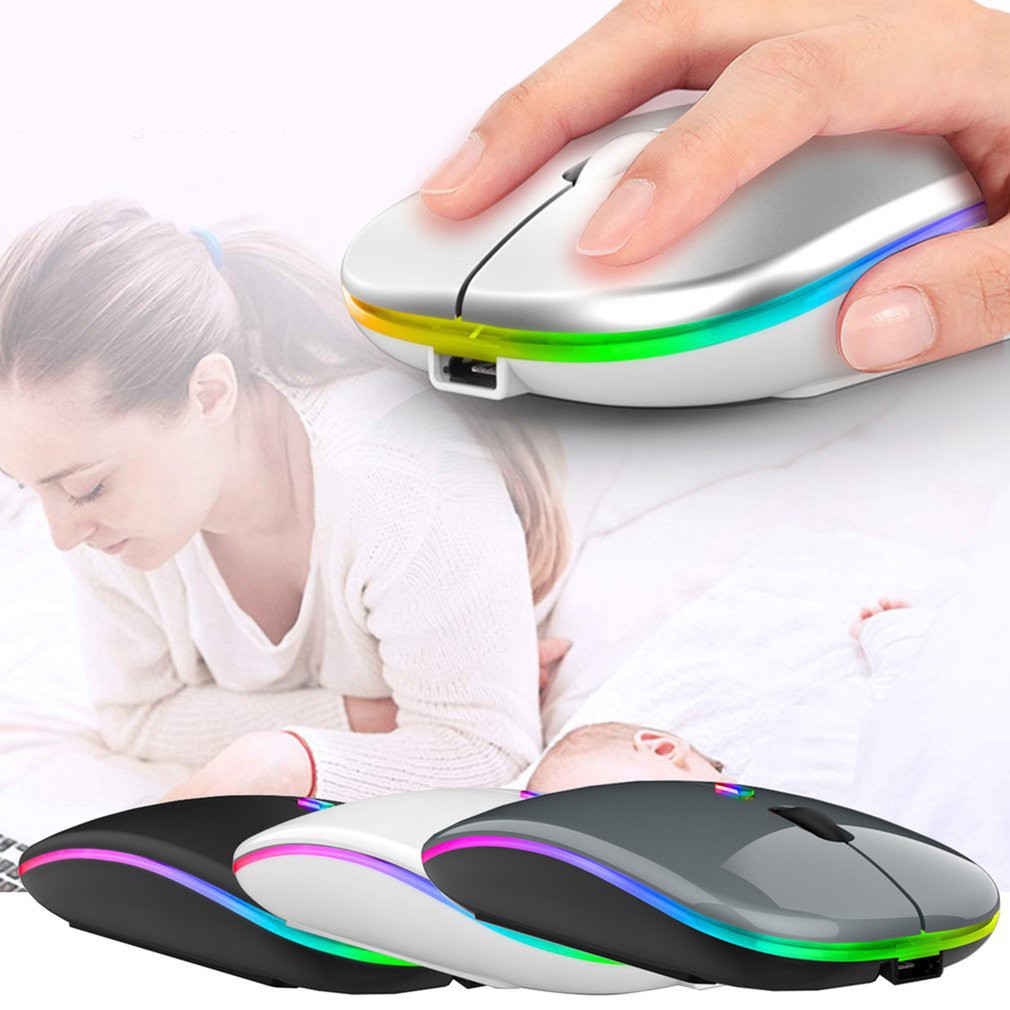 Chuột không dây A2 / đèn LED RGB / áp dụng cho máy tính, laptop / bấm không ồn, khoảng cách tín hiệu 10-20m