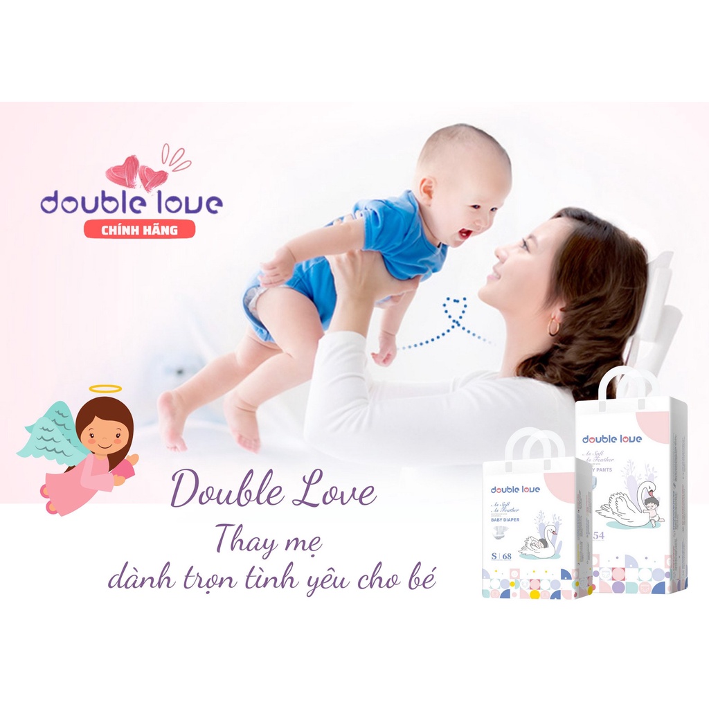 Tã quần Double Love Size XXL44  quần: 44 miếng siêu mềm mỏng khô thoáng