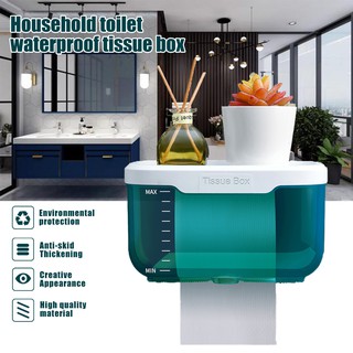 Hộp Đựng Cuộn Giấy Vệ Sinh Chống Thấm Nước Kèm Giá Đỡ Không Cần Khoan Lỗ Tiện Dụng Cho Nhà Tắm / Nhà Vệ Sinh