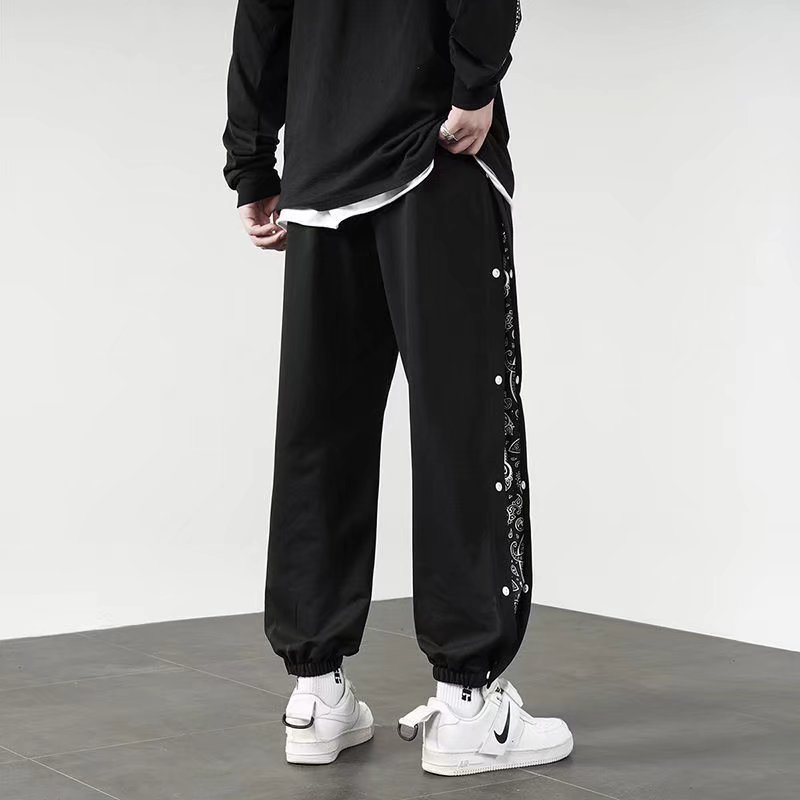 Quần Legging Thể Thao Dáng Rộng Ghép Hai Bên In Hoa Độc Đáo Size M-3xl Thời Trang Cho Nam