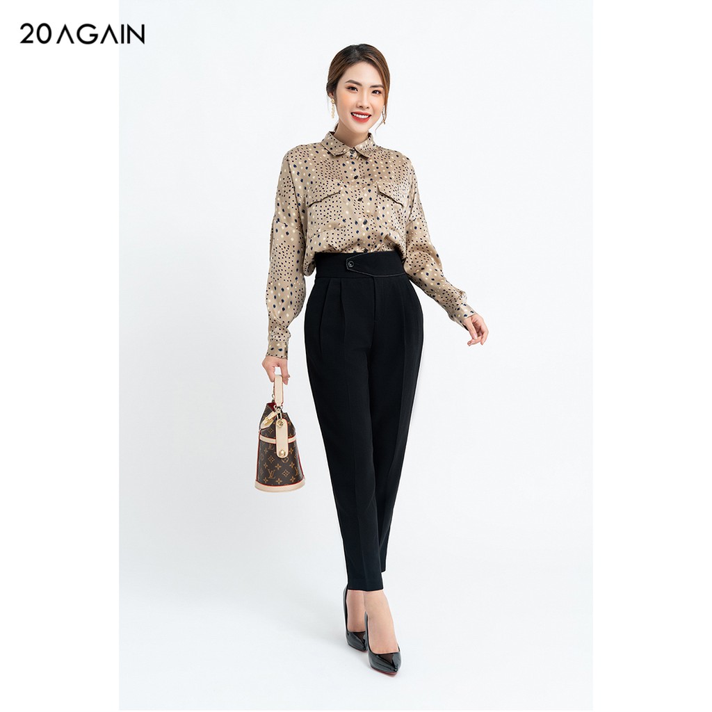 Quần tây nữ công sở 20AGAIN đủ màu, đủ size, chiết ly QAA0985 | BigBuy360 - bigbuy360.vn