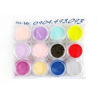 Bột 12 màu đắp hoa,vẽ trang trí móng cao cấp