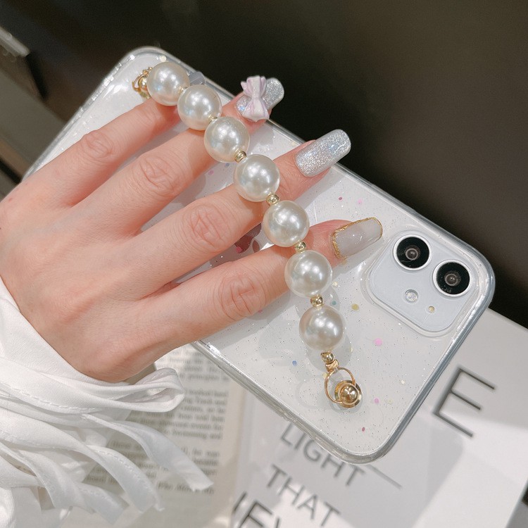 Huawei Y6P Y9S Y9 Prime Y7 Y6 Pro Y9 Y5 2019 Nova 5T 7i 3i 4e Y6S P30 Pro Lite Y7A Case Soft Bling Bling with Pearls Bracelet