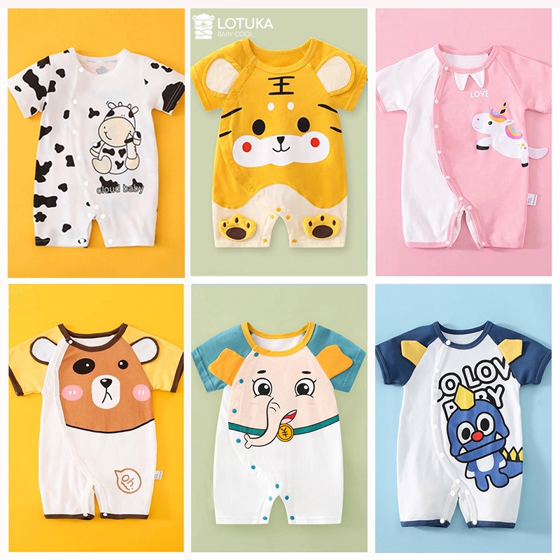 (VẢI CAO CẤP) Bộ Body cộc tay, Bodysuit cho bé trai bé gái chất cotton hình Bò Sữa dễ thương từ 3-12kg