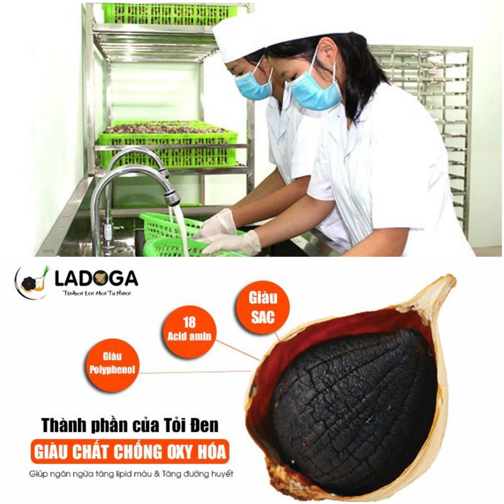 [250g] Tỏi đen LADOGA loại 1 lên men tự nhiên 60 ngày theo công nghệ máy nhật bản Ngọt Thanh lưu hậu vị lâu dài