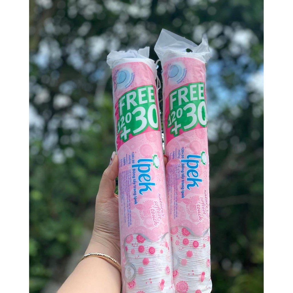 [Mã SRJULY1619 giảm 15K đơn 50K] Bông tẩy trang IPEK 150 miếng - Nhập khẩu chính hãng từ Thổ Nhĩ Kỳ