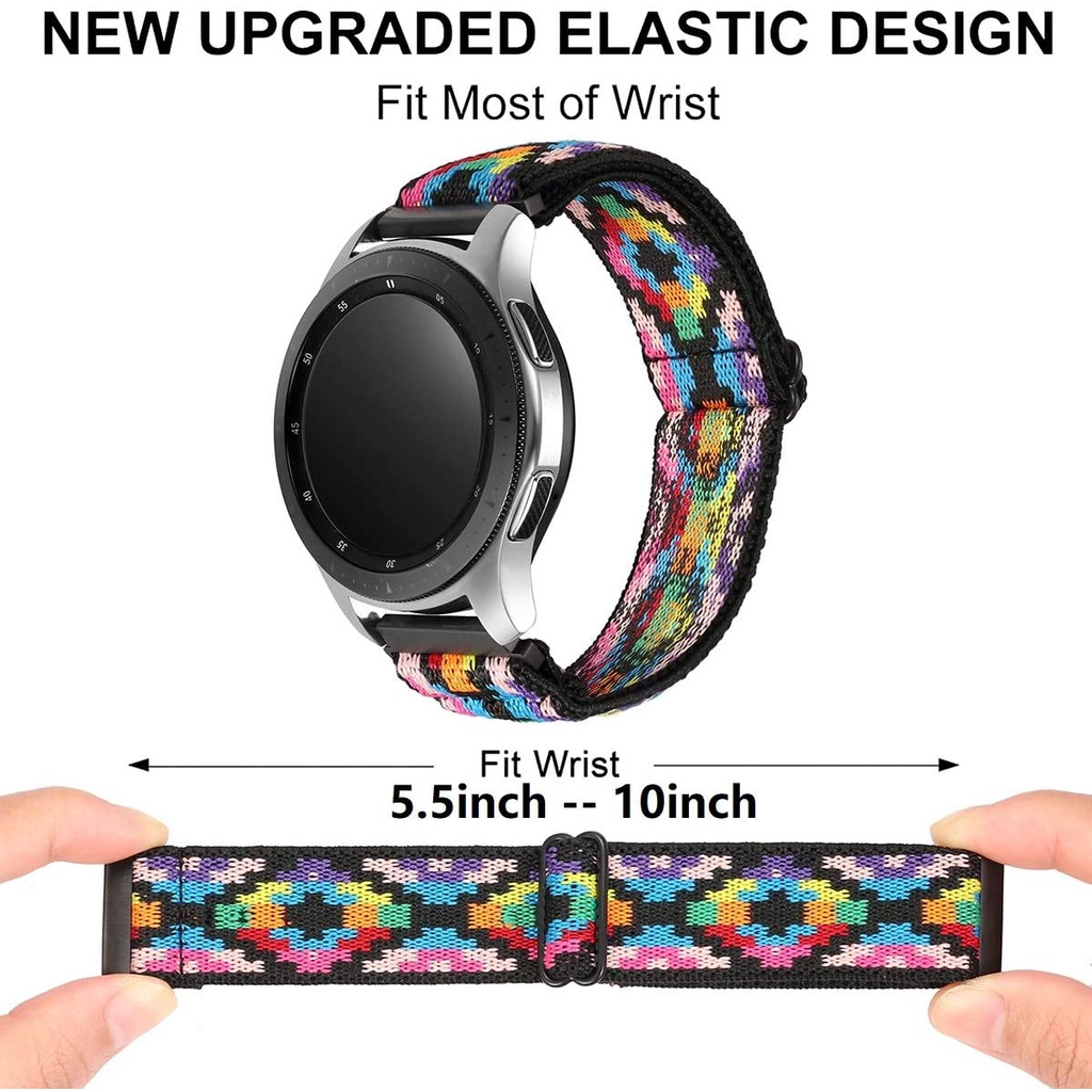 Dây Đeo Nylon Co Giãn Điều Chỉnh Được Cho Đồng Hồ Samsung Galaxy watch 4/classic/46mm/Active 2/Gear S3/Azfit Huawei GT 2/3 Pro
