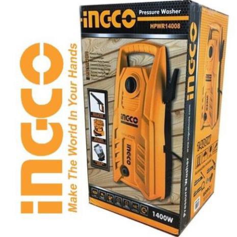 INGCO Máy xịt rửa áp lực đa năng 1400W 130Bar 1900PSI HPWR14008 Tặng khớp nối