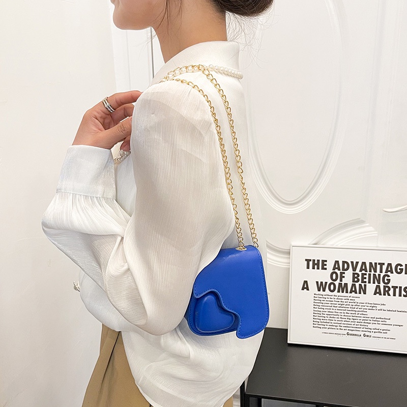 Túi Đeo Vai Hình Vuông Màu Trơn Phối Dây Xích Phong Cách Thời Trang Hàng Mới Dành Cho Nữ 2022