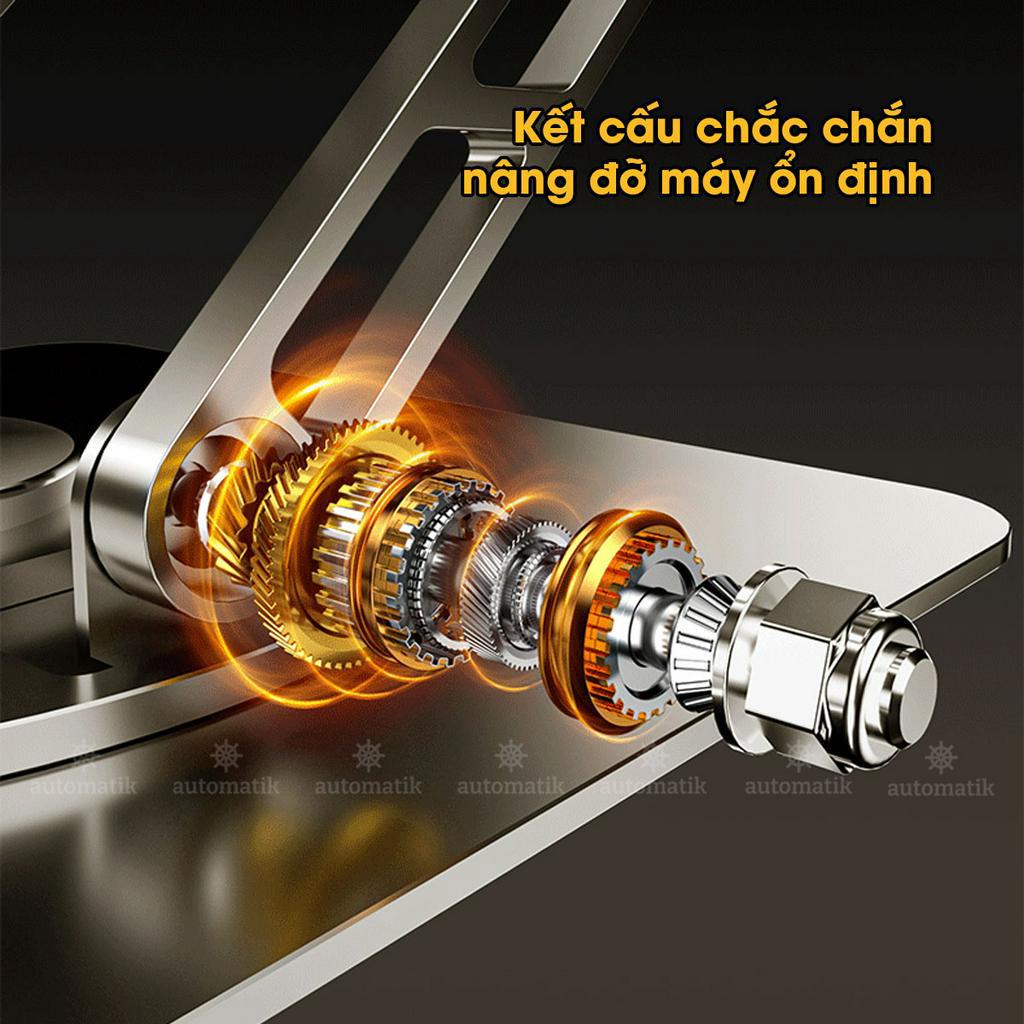 Giá Đỡ Laptop, Kê Laptop Ipad Máy Tính Bảng Xoay 360 Độ Bằng Kim Loại Đế Tản Nhiệt Công Thái Học - Automatik